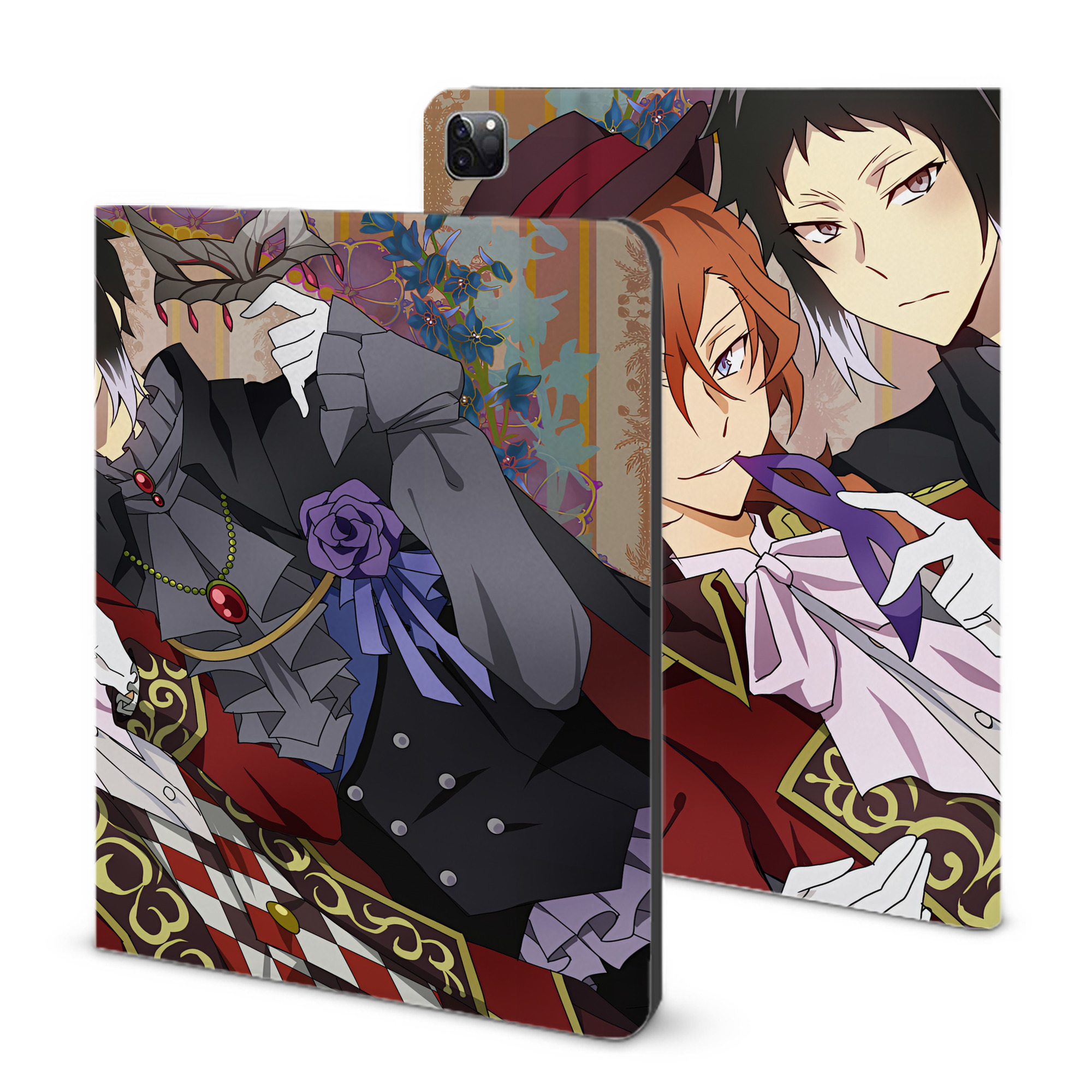 （画像用） 文豪ストレイドッグス Bungo Stray Dogs IPad ケース ブック型 PUレザー TPU 耐衝撃 軽量 薄型 ペン収納なし 全面保護 IPad 各モデル対応
